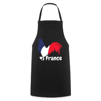 French rooster blue white red - Cooking Apron - black - Front - AI Model Male 185 dark (185cm)