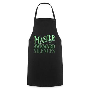 Master of awkward silences in green - Cooking Apron - black - Front - AI Model Male 185 dark (185cm)