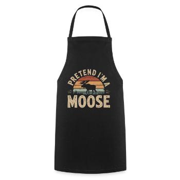 Funny moose saying - Cooking Apron - black - Front - AI Model Male 185 dark (185cm)
