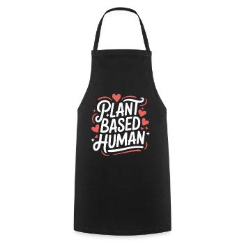 Vegetarian Vegan Veggie Vegetarian - Cooking Apron - black - Front - AI Model Male 185 dark (185cm)