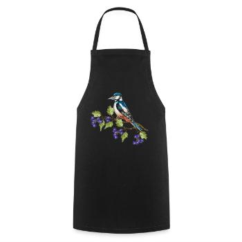 Colorful bird - Cooking Apron - black - Front - AI Model Male 185 dark (185cm)