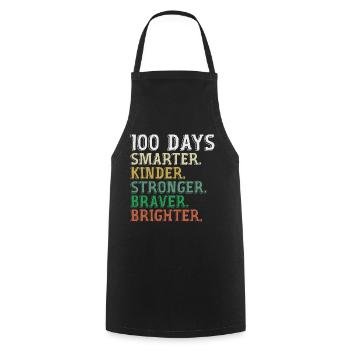 100 Days of School Smarter - 100th Days Of School - Cooking Apron - black - Front - AI Model Male 185 dark (185cm)