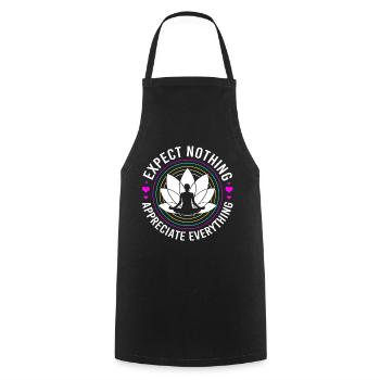 Buddhism Buddhist Buddha Zen Meditation Namaste - Cooking Apron - black - Front - AI Model Male 185 dark (185cm)