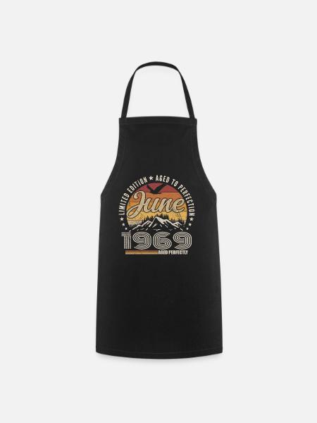 Juni 1969 Geschenk zum 56. Jahrestag Juni 1969 Retro - Kochschürze - Schwarz