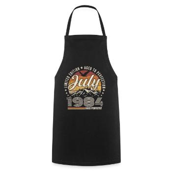 juillet 1984 Cadeau 41e Anniversaire juillet 1984 - Tablier de cuisine - noir - Devant - AI Model Male 185 dark (185cm)