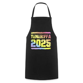 Teneriffa 2025 Bunt - Kochschürze - Schwarz - Vorne - AI Model Male 185 dark (185cm)