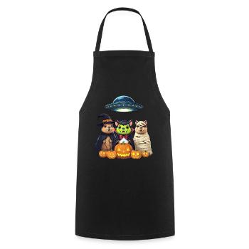Halloween Capybara Hamster Ghost Gift Idea - Cooking Apron - black - Front - AI Model Male 185 dark (185cm)