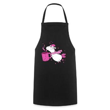 Mulled Wine Horn Unicorn Mulled Wine Christmas Funny - Cooking Apron - black - Front - AI Model Male 185 dark (185cm)