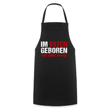 Im Osten Geboren Und Stolz Drauf! DDR Ossi Motto - Kochschürze - Schwarz - Vorne - AI Model Male 185 dark (185cm)