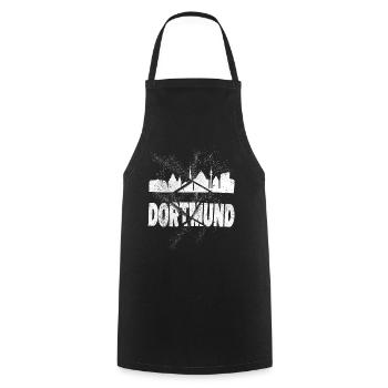 Dortmund Deutschland Stadt Skyline Schrift Grunge - Kochschürze - Schwarz - Vorne - AI Model Male 185 dark (185cm)