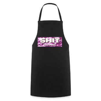 Shit happens pink tarn Design - Kochschürze - Schwarz - Vorne - AI Model Male 185 dark (185cm)