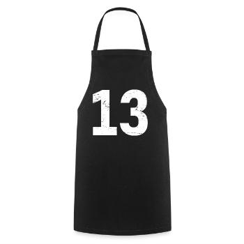 Cool Number 13 - 13 Years Old 13th Birthday Gift - Cooking Apron - black - Front - AI Model Male 185 dark (185cm)