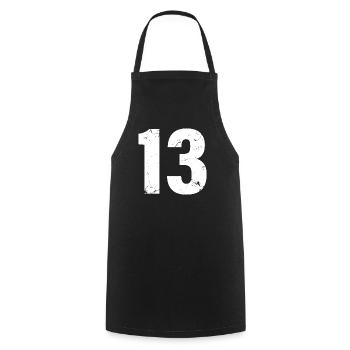 Cool Number 13 - 13 Years Old 13th Birthday Gift - Cooking Apron - black - Front - AI Model Male 185 dark (185cm)