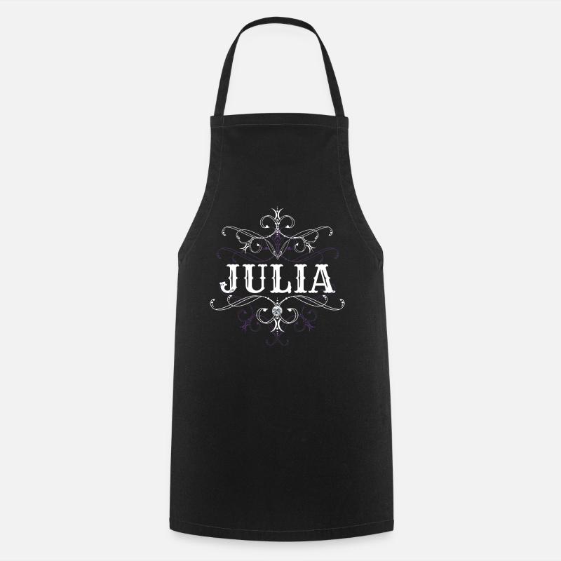 Julia Surname First name personalized - Cooking Apron - black