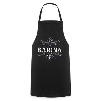Karina Name Vorname Personalisiert - Kochschürze - Schwarz - Vorne - AI Model Male 185 dark (185cm)