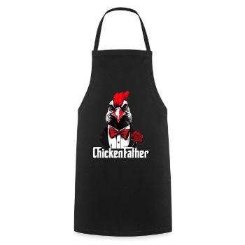 Chicken Father Mafia, Clucky Capo - Kochschürze - Schwarz - Vorne - AI Model Male 185 dark (185cm)