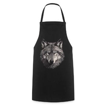 Wolf Wolf Head Scratch Marks Claws Wild - Cooking Apron - black - Front - AI Model Male 185 dark (185cm)