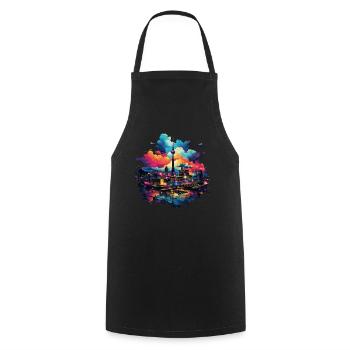 Horizon de Berlin - Tablier de cuisine - noir - Devant - AI Model Male 185 dark (185cm)