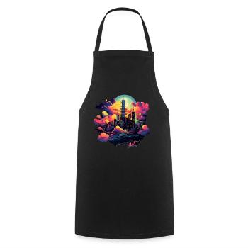 Tokyo Skyline - Tablier de cuisine - noir - Devant - AI Model Male 185 dark (185cm)