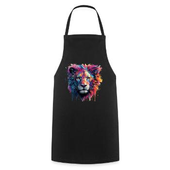 Leo Power Animal - Cooking Apron - black - Front - AI Model Male 185 dark (185cm)