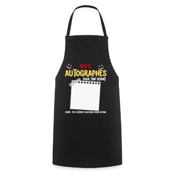 Signature Autographes Collègues Stars pour Départ - Tablier de cuisine - noir - Devant - AI Model Male 185 dark (185cm)