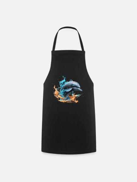 Dolphin Power Animal - Cooking Apron - black