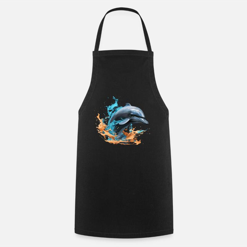 Dolphin Power Animal - Tablier de cuisine - noir