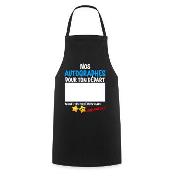 Enfin Les Signatures Des Collègue Pour Mon Départ - Tablier de cuisine - noir - Devant - AI Model Male 185 dark (185cm)