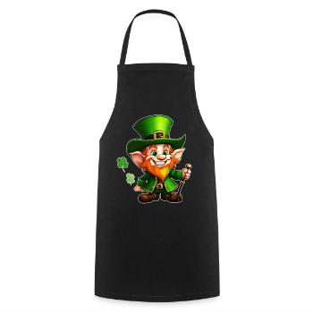 Saint Patricks Day Irish Kobold Leprechaun Wichtel - Kochschürze - Schwarz - Vorne - AI Model Male 185 dark (185cm)