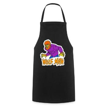 Universal Monsters Wolf Man With Writing - Cooking Apron - black - Front - AI Model Male 185 dark (185cm)
