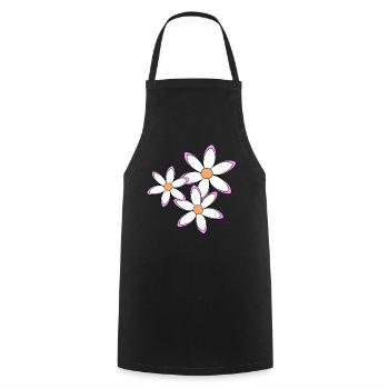 Daisies Daisies Flower Vine Flower Floral - Cooking Apron - black - Front - AI Model Male 185 dark (185cm)