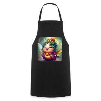 Cute fat fairy with wings - Cooking Apron - black - Front - AI Model Male 185 dark (185cm)
