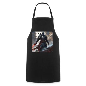 Dark Fantasy Warrior with Heavy - Cooking Apron - black - Front - AI Model Male 185 dark (185cm)