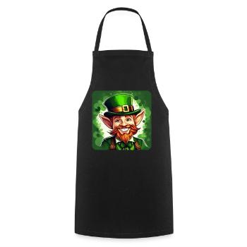 Saint Patricks Day Irish Kobold Leprechaun Wichtel - Kochschürze - Schwarz - Vorne - AI Model Male 185 dark (185cm)