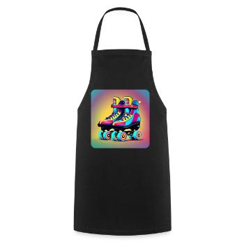 Patins à roulettes Disco colorés dans un style rétro - Tablier de cuisine - noir - Devant - AI Model Male 185 dark (185cm)