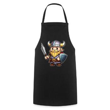 Cute Viking with Sword - Cooking Apron - black - Front - AI Model Male 185 dark (185cm)