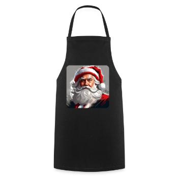 Santa Claus - Cooking Apron - black - Front - AI Model Male 185 dark (185cm)