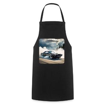 Schwarzes Odtimer Drift Auto Turbo mit Rauch - Kochschürze - Schwarz - Vorne - AI Model Male 185 dark (185cm)
