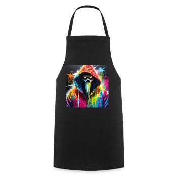 Démon effrayant dans un sweat à capuche de style graffiti - Tablier de cuisine - noir - Devant - AI Model Male 185 dark (185cm)