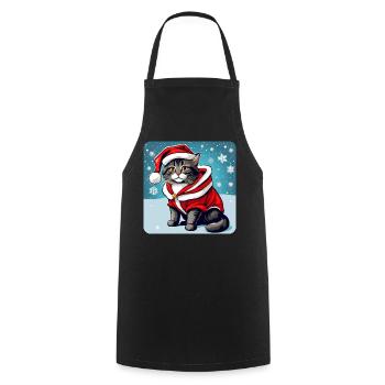 Chat mignon en costume de Noël - Tablier de cuisine - noir - Devant - AI Model Male 185 dark (185cm)