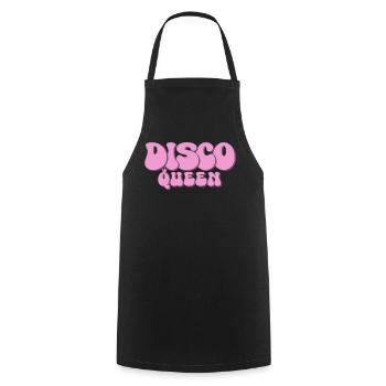 Disco Queen 70er Jahre Party groovy 70s Discoqueen - Cooking Apron - black - Front - AI Model Male 185 dark (185cm)