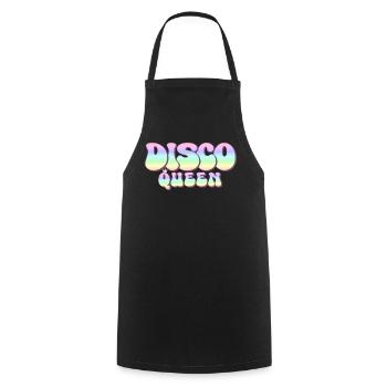 Discoqueen 70er Jahre Party groovy 70s Disco Queen - Cooking Apron - black - Front - AI Model Male 185 dark (185cm)