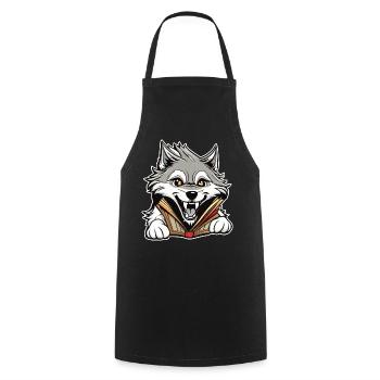 Niedlicher Wolf - Kochschürze - Schwarz - Vorne - AI Model Male 185 dark (185cm)