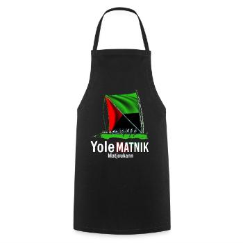 Drapeau Martinique Bateau Yole Homme Ou Femme - Tablier de cuisine - noir - Devant - AI Model Male 185 dark (185cm)