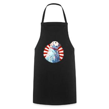 Chien mignon portant un kimono - Chemise d’anime - Tablier de cuisine - noir - Devant - AI Model Male 185 dark (185cm)