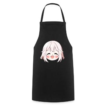 Visage d'anime souriant mignon Emoji - Chemise d'anime - Tablier de cuisine - noir - Devant - AI Model Male 185 dark (185cm)
