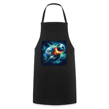 Fireball soccer shoots through space - Cooking Apron - black - Front - AI Model Male 185 dark (185cm)