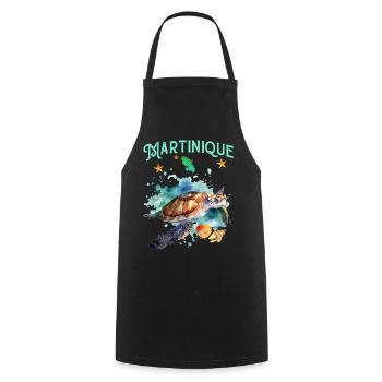 Martinique Turtle Beaches Shellfish West Indies - Cooking Apron - black - Front - AI Model Male 185 dark (185cm)