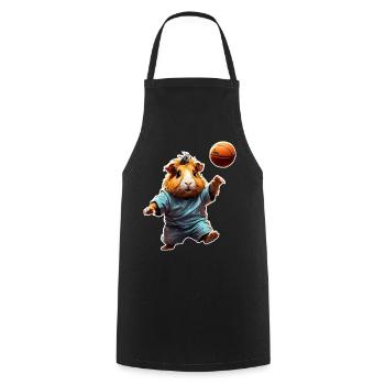 Guinea Pig Basketball - Cooking Apron - black - Front - AI Model Male 185 dark (185cm)
