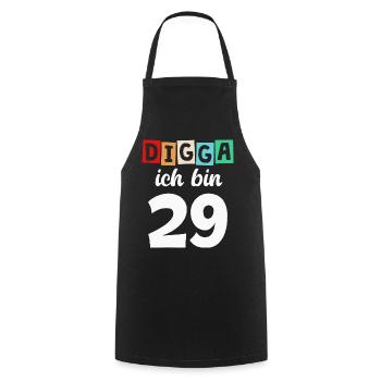 Digga Ich Bin 29 Jahre 29. Geburtstag - Kochschürze - Schwarz - Vorne - AI Model Male 185 dark (185cm)